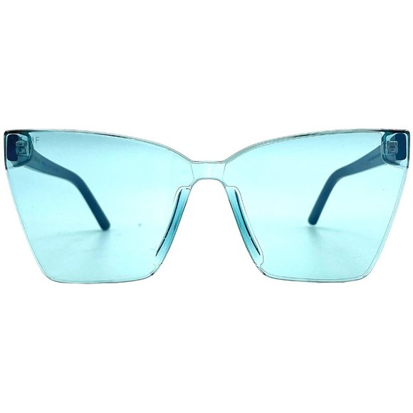 Goldie Sunglasses in Black Turquoise Mirror - Picture 1 of 3